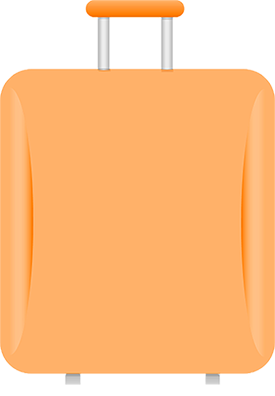 ilustración de una maleta naranja